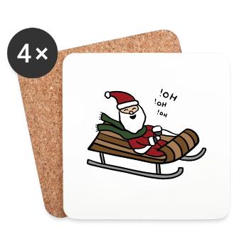 Santa sleigh - Coasters (set of 4) - white - Front