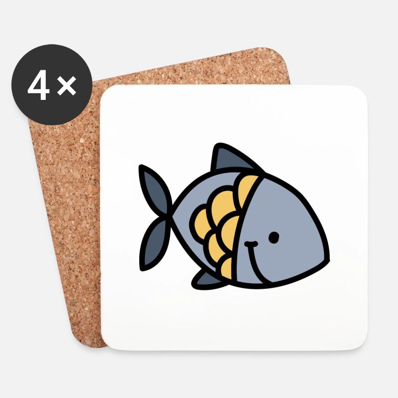 fishyish - Untersetzer (4er-Set) - Weiß
