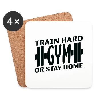 Entraînez-vous dur Gym - Dessous de verre (lot de 4) - blanc - Devant