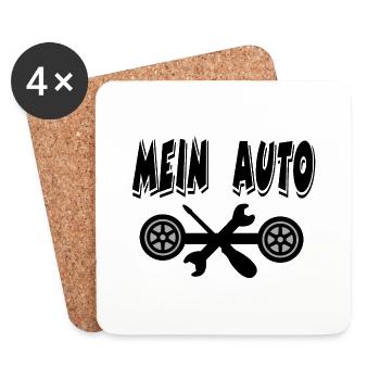 Auto - Untersetzer (4er-Set) - Weiß - Vorne