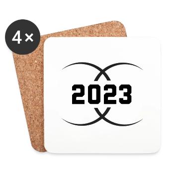 Year of birth Made in 2023 - Coasters (set of 4) - white - Front
