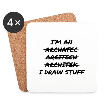 Architect Draw Stuff - Coasters (set of 4) - white - Front