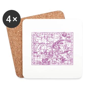 Zodiac Sign Star Map Astrology - Coasters (set of 4) - white - Front