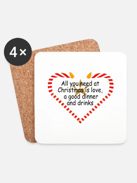 Christmas motto - Coasters (set of 4) - white