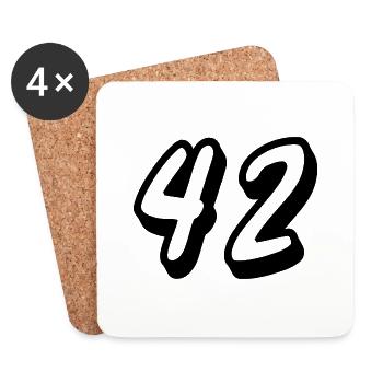 42 - Untersetzer (4er-Set) - Weiß - Vorne