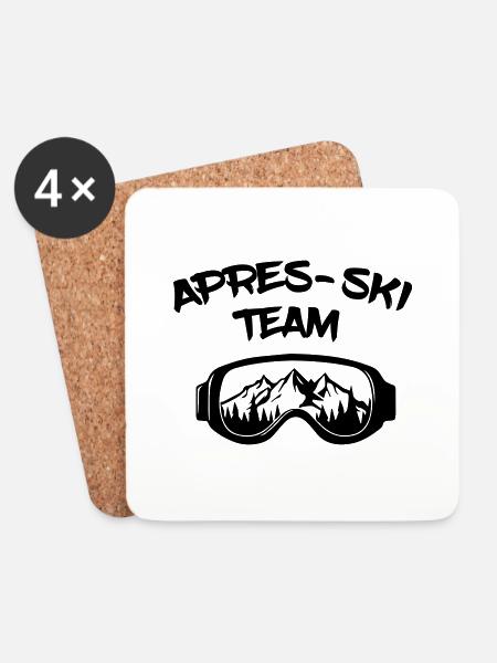 Apres Ski Team - Untersetzer (4er-Set) - Weiß