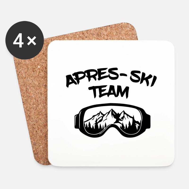 Apres Ski Team - Untersetzer (4er-Set) - Weiß