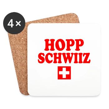 Hopp schwiiz - Coasters (set of 4) - white - Front