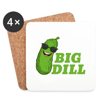No Big Dill Cucumber Pickle - Untersetzer (4er-Set) - Weiß - Vorne