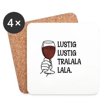 Lustig Lustig Tralalalala - Untersetzer (4er-Set) - Weiß - Vorne