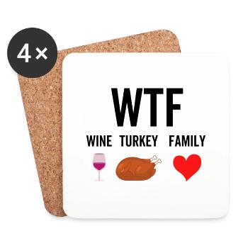 Famille Wine Turkey - Dessous de verre (lot de 4) - blanc - Devant