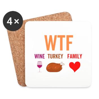 Famille Wine Turkey - Dessous de verre (lot de 4) - blanc - Devant