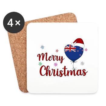 Joyeux Noël Nouvelle-Zélande - Dessous de verre (lot de 4) - blanc - Devant
