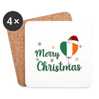 Merry Christmas Ireland - Coasters (set of 4) - white - Front