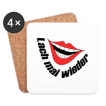 Lach mal wieder - Untersetzer (4er-Set) - Weiß - Vorne