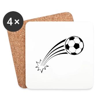 Fußball Soccer - Untersetzer (4er-Set) - Weiß - Vorne
