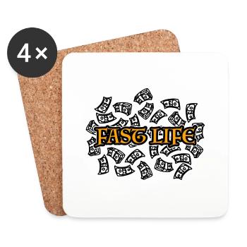 Vie rapide - Dessous de verre (lot de 4) - blanc - Devant