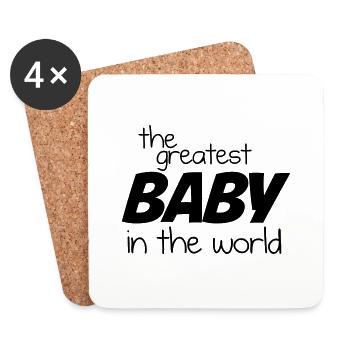 Le plus grand bébé du monde - Noir - Dessous de verre (lot de 4) - blanc - Devant