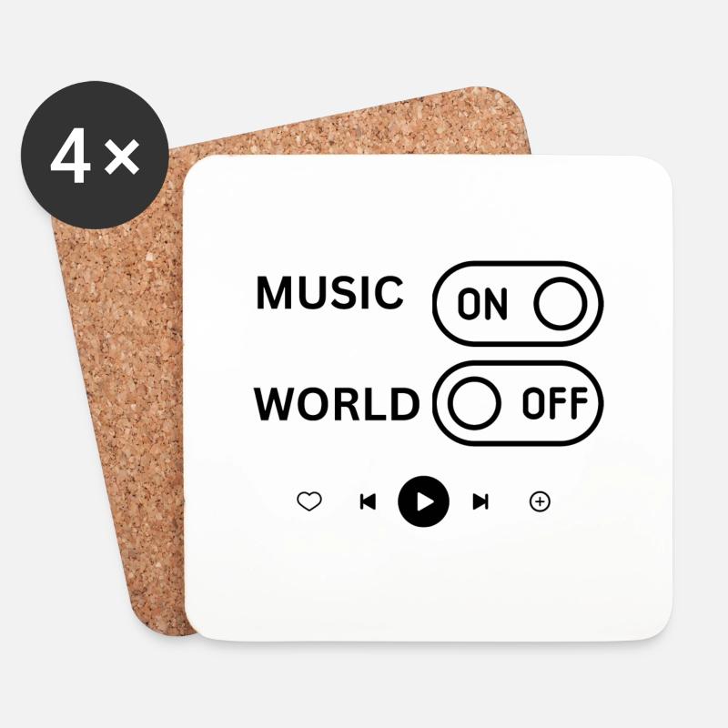 Music is life - Untersetzer (4er-Set) - Weiß