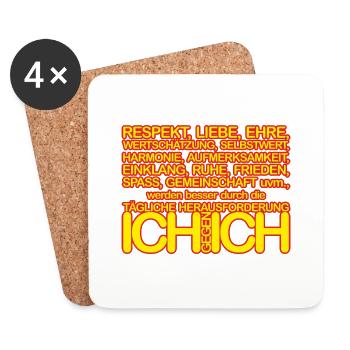 ICH gegen ICH deutsch 02gelb Krot - Untersetzer (4er-Set) - Weiß - Vorne