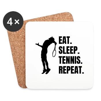 Joueur de tennis Club de tennis Raquettes de tennis - Dessous de verre (lot de 4) - blanc - Devant