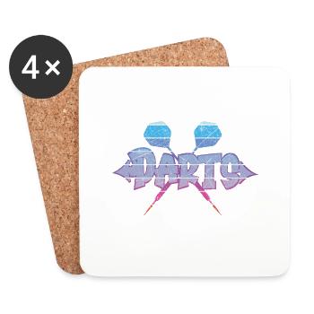 Vintage Retro Darts Shirt Dartpfeil DART Graffiti - Coasters (set of 4) - white - Front