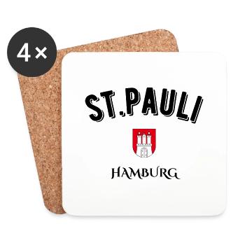 St. Pauli Hamburg - Untersetzer (4er-Set) - Weiß - Vorne