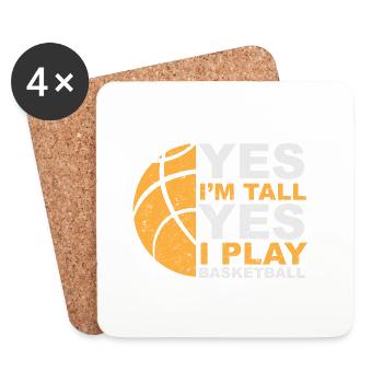 Yes I'm Tall Yes I Play Basketball - Coasters (set of 4) - white - Front