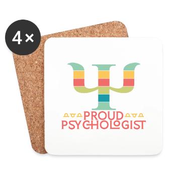 Fier psychologue - avec des éléments de psychologie - Dessous de verre (lot de 4) - blanc - Devant