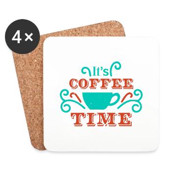 ES IST KAFFEEZEIT OK - Untersetzer (4er-Set) - Weiß - Vorne