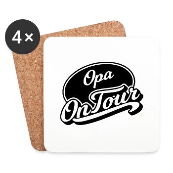 Opa on tour - Untersetzer (4er-Set) - Weiß - Vorne