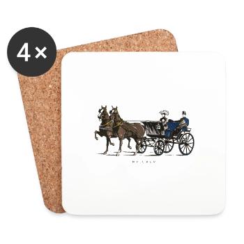 Pferd als mein Uber - Untersetzer (4er-Set) - Weiß - Vorne