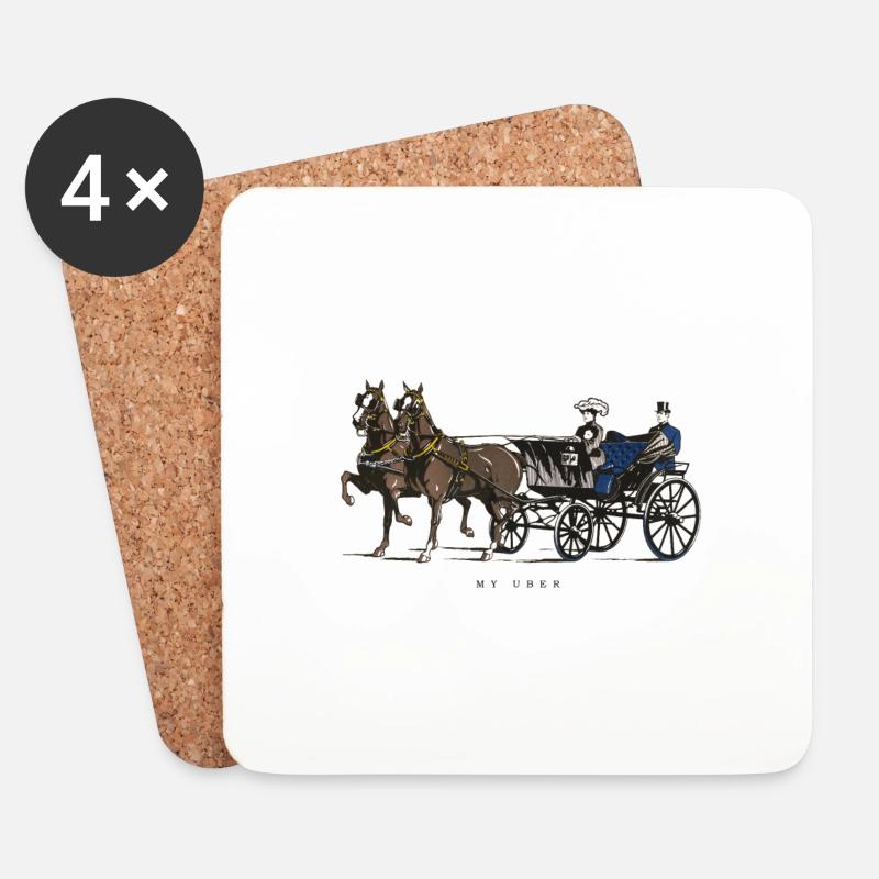 Pferd als mein Uber - Untersetzer (4er-Set) - Weiß