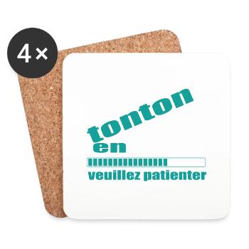 Tonton En 2023 Veuillez Patienter - Dessous de verre (lot de 4) - blanc - Devant