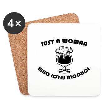 Bier Wein Whiskey Schnaps Alkohol - Untersetzer (4er-Set) - Weiß - Vorne