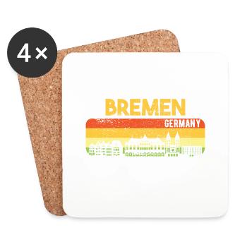 Bremen Skyline Bremer Geschenk - Untersetzer (4er-Set) - Weiß - Vorne