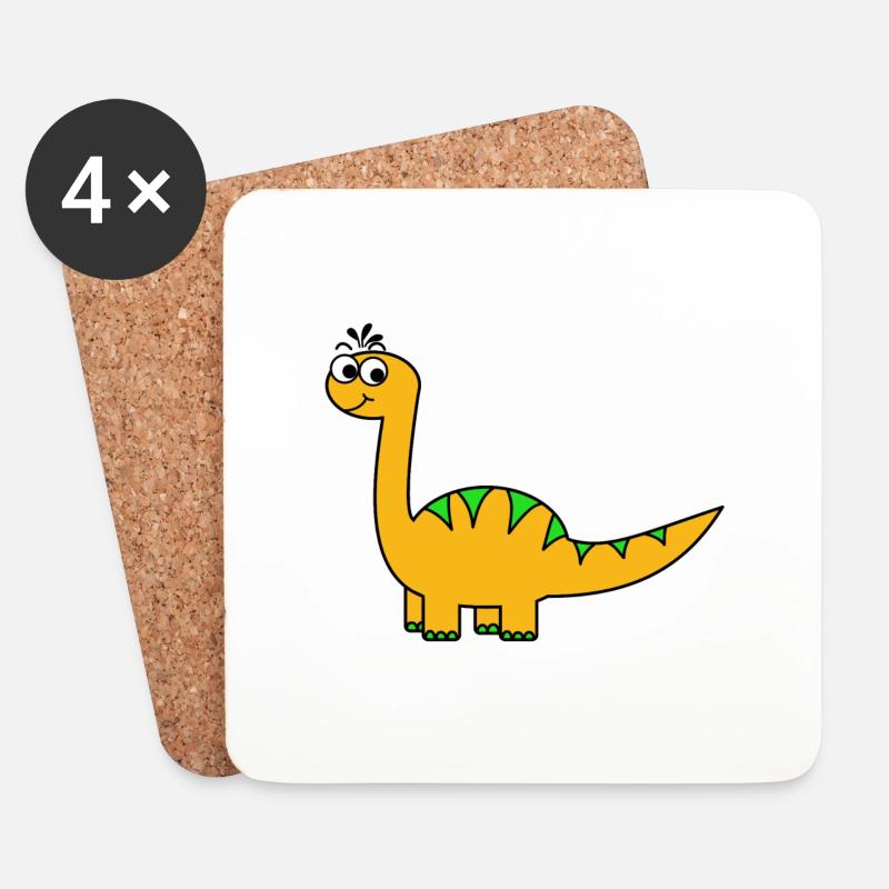 Dinosaurier - Untersetzer (4er-Set) - Weiß