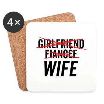 Petite amie fiancée femme - Dessous de verre (lot de 4) - blanc - Devant