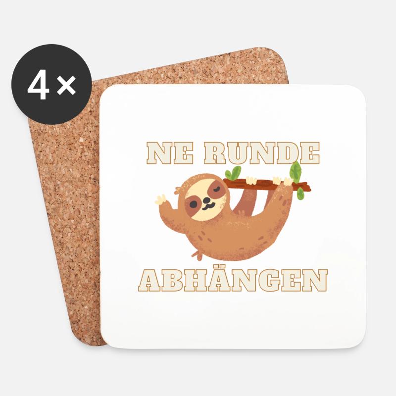 Faultier - Untersetzer (4er-Set) - Weiß