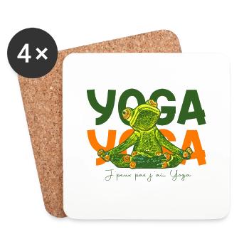 J'peux pas j'ai Yoga - Dessous de verre (lot de 4) - blanc - Devant