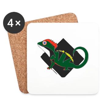 The lizard - Coasters (set of 4) - white - Front