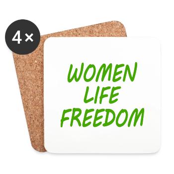 Women life freedom - Dessous de verre (lot de 4) - blanc - Devant