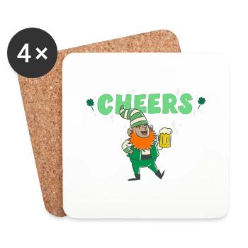 Prost. Fröhlichen St Patrick Tag! - Untersetzer (4er-Set) - Weiß - Vorne