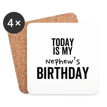 Heute ist der Geburtstag meines Neffen - Untersetzer (4er-Set) - Weiß - Vorne