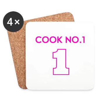 Chef-Koch Nummer eins - Sternekoch - Untersetzer (4er-Set) - Weiß - Vorne