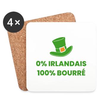 cadeau homme trèfle irlande pour la saint patrick - Dessous de verre (lot de 4) - blanc - Devant