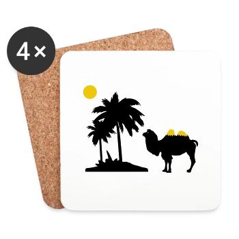 Chameau - Dessous de verre (lot de 4) - blanc - Devant