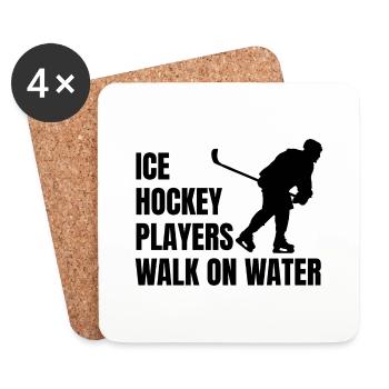 Joueurs de hockey sur glace Fan de hockey sur glace Équipe de hockey sur glace - Dessous de verre (lot de 4) - blanc - Devant
