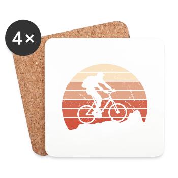 Cycling Man Woman - Divert Sports Bike - Coasters (set of 4) - white - Front