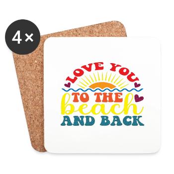 Love you to the Beach and back - Untersetzer (4er-Set) - Weiß - Vorne